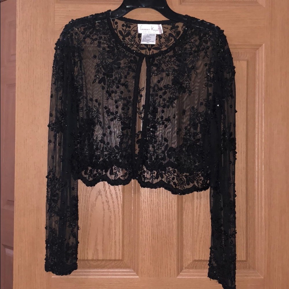 Black evening gown for special occasion.